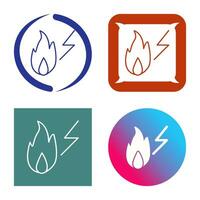 Unique Electricity Fire Vector Icon