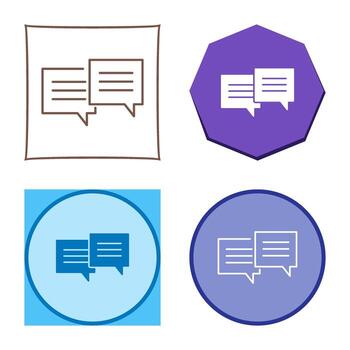 Unique Two Chat Bubbles Vector Icon
