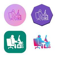 Computer Worker Vector Icon