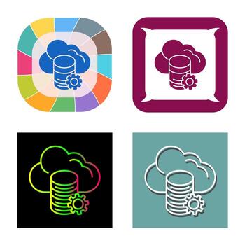 icono de vector de datos de nube