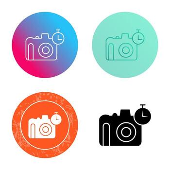 temporizador único en el icono de vector de cámara