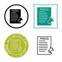 Unique Press Releases Vector Icon