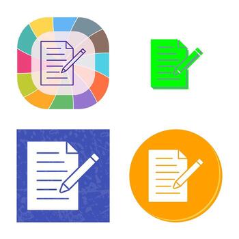 icono de vector de documento de edición único