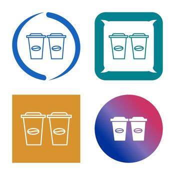 icono de vector de dos cafés
