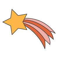 Shooting star with a tail. Flying Christmas star. Vector illustration.