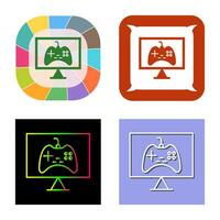 icono de vector de juegos en línea único