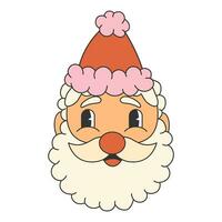 Santa head in retro style. Vector illustration.