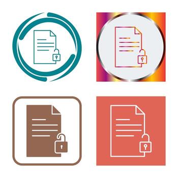 desbloquear documentos vector icono