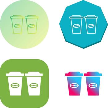 Two Coffees Vector Icon