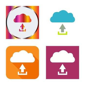 icono de vector de carga única en la nube