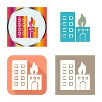 Unique Burning Building Vector Icon