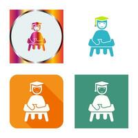 Unique Studying on Desk Vector Icon