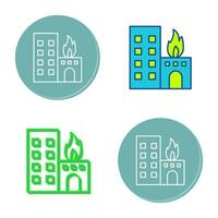 Unique Burning Building Vector Icon