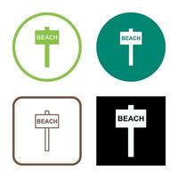 Beach Sign Vector Icon