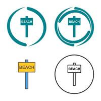 Beach Sign Vector Icon