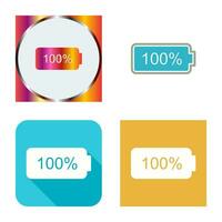 icono de vector de batería completa único