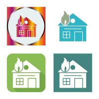 Unique House on Fire Vector Icon