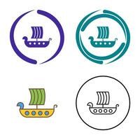 Viking Ship Vector Icon