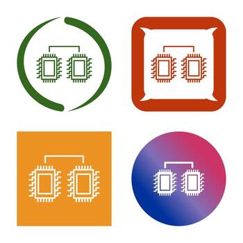 Processors Connected Vector Icon
