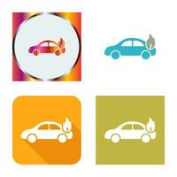 Unique Car on Fire Vector Icon