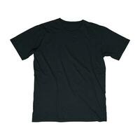 Plain black t-shirt template, from the front side, as a mock up of your design needs, isolated on a white background. photo