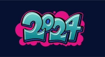 New year 2024 typography lettering vector