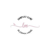 LM Initial logo monogram butterfly handwriting signature vector