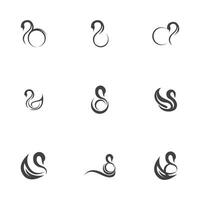 Swan logo and symbol images illustration design vector