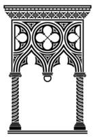 Venetian old gothic architectural arch or gallery vector