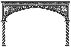Wide Gothic arch of a bridge or entrance vector
