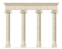 Ancient Greek colonnade ruins. Sights of the Ancient World vector