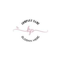 KP Initial logo monogram butterfly handwriting signature vector