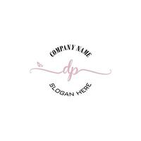 DP Initial logo monogram butterfly handwriting signature vector