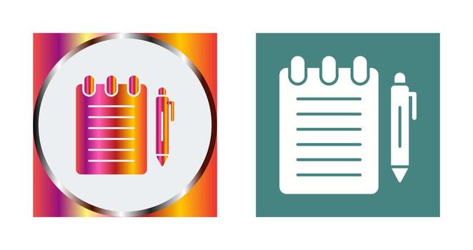 icono de vector de bloc de notas