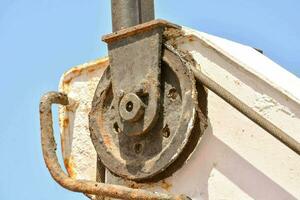 Rusty industrial winch photo