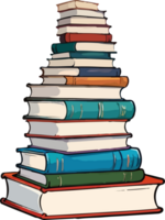 Stack of Books Cartoon PNG Image AI Generative