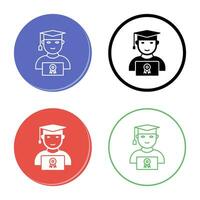 Unique Student Holding Degree Vector Icon