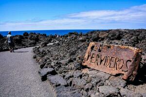 Sign on the cliffside - Spain 2022 photo