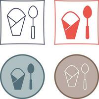 Spoon and Napkin Vector Icon