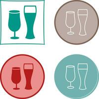 Unique Beer Glasses Vector Icon