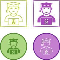 Unique Student Holding Degree Vector Icon