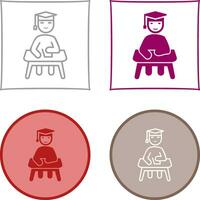 Unique Studying on Desk Vector Icon