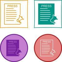 Unique Press Releases Vector Icon