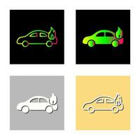 coche único en icono de vector de fuego