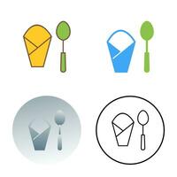 Spoon and Napkin Vector Icon