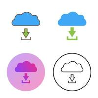 descarga única desde el icono de vector de nube