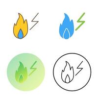 Unique Electricity Fire Vector Icon