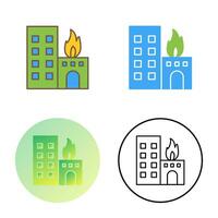 Unique Burning Building Vector Icon