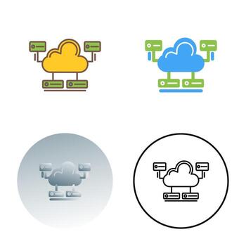 Cloud Database Vector Icon