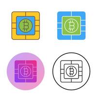 Bitcoin Chip Vector Icon